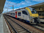 Ein Intercity-Zug der SNCB AM 08 109 nach Gent steht im Brüsseler Nordbahnhof, 02.03.2024.