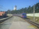 Trem Unidade Eltrico srie 4400 da CPTM chegando na estao USP-Leste na linha 12 - Safira, em So Paulo.