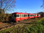 Adventsonderzug verlt den Bahnhof Neubreisach (Neuf-Brisach) zur Weiterfahrt nach Colmar, 10.Dez.2016 
