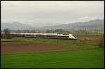 Der TGV Duplex inoui (4708) fährt als TGV 9898 Montpellier Saint-Roch - Luxemburg am 31.03.2024 bei Ostheim (Oschta) im Elsass mit 220 km/h vorbei.