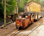 - Minieresbunn.lu - Der Zug der Grubenbahn  Minieresbunn  steht in Rodange-Doihl fr die Fahrt durch den 1,4 km langen Besucherstollen bereit.