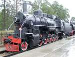 Dampflokomotive EA 3078 von ALCO im Museum für Eisenbahntechnik Nowosibirsk.