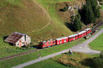 Der Wanderexpress bzw Dieselzug verkehrt auf der Strecke Realp - Oberwald vormittags als erster und nachmittags als letzter Zug.
