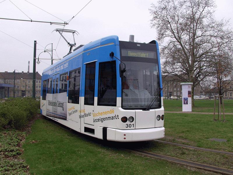 Einer der ersten Niederflur Triebwagen für Dessauer Verkehrs GmbH