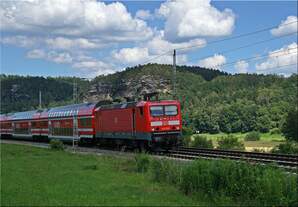 143 932 am 17.06.2019 mit der S1 auf dem Weg nach Bad Schandau.