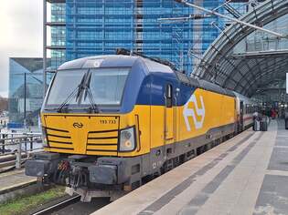 193 733, am 30.01.2025 um 14:44 Uhr, kurz nach der Ankunft mit dem IC 143 aus Amsterdam in Berlin HBF.