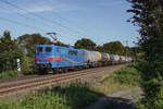 Am 29.07.2024 fuhr ein Kesselzug von FLEX Bahndienstleistungen durch Steinpleis in Richtung Hof.