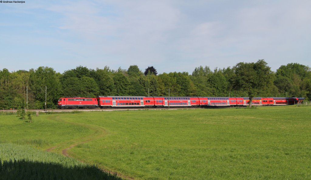 111 159-0 mit dem RE 79009 (Mnchen Hbf-Salzburg Hbf) bei Haus 28.5.13