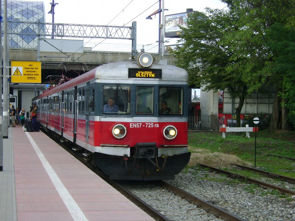 14.07.2012 Poznan Glowny, EN57-725 mit IR 75110  Sniardwy  Poznan Glowny - Olsztyn Glowny.