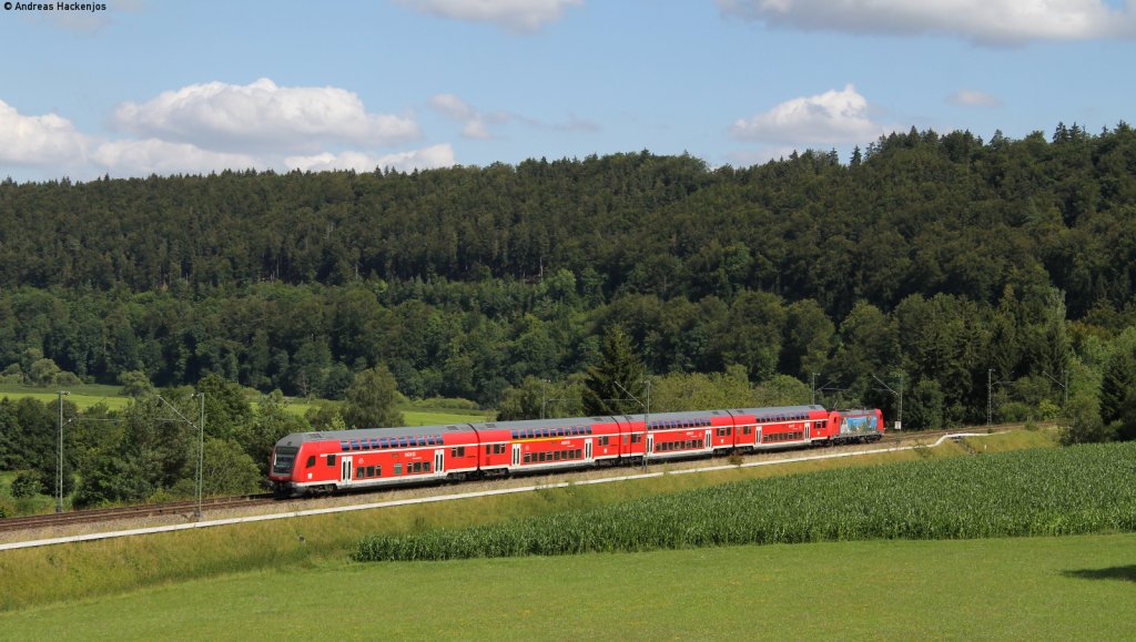 146 235-7 mit dem RE 5323 (Karlsruhe Hbf-Kreuzlingen) bei Immendingen 22.7.12