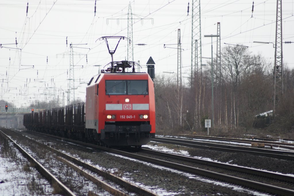 152 045-1 durchfhrt am 28.01.2010 um 15:10 Uhr Ratingen Lindtorf