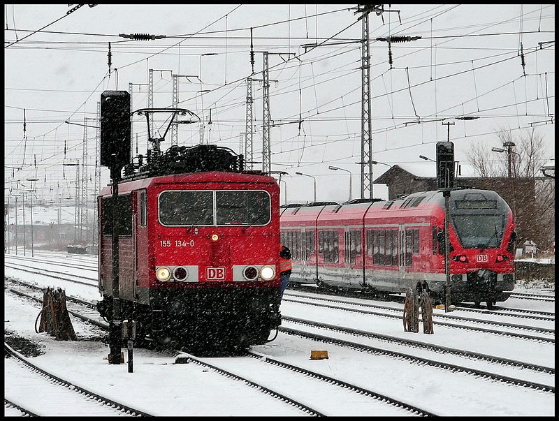 155 134-0 im Hbf von Stralsund 