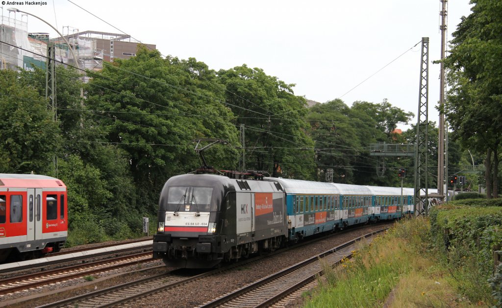 182 534-8 und 526-4 mit dem HKX 1803 (Kln Hbf-Hamburg Altona) bei HH Dammtor 5.8.12