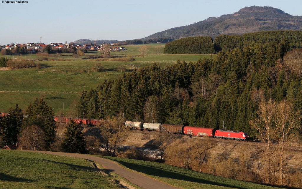 185 116-1 mit dem EZ 44691 (Kornwestheim Rbf-Singen (Htw) bei Neufra 1.4.12