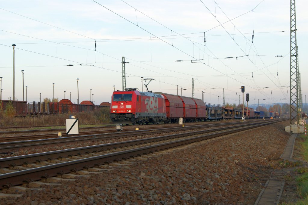 185 399 am 05.11.2011 im Zwickauer Gterbahnhof.