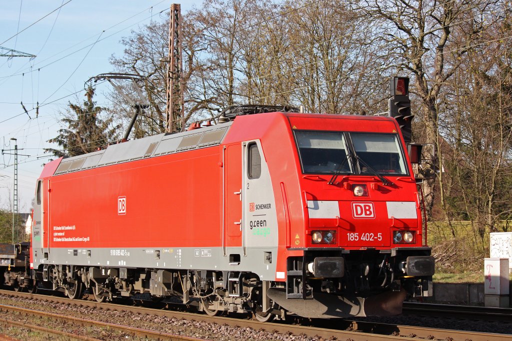 185 402  Green Cargo  fuhr am 26.3.12 durch Ratingen-Lintorf.