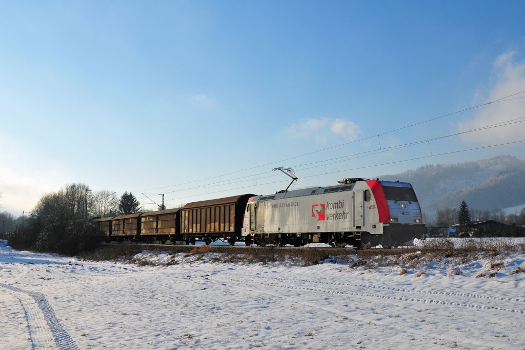 185 665 am 23.01.10 mit DGS 48862 Verona-Mnchen Nord am Kloster Reisach