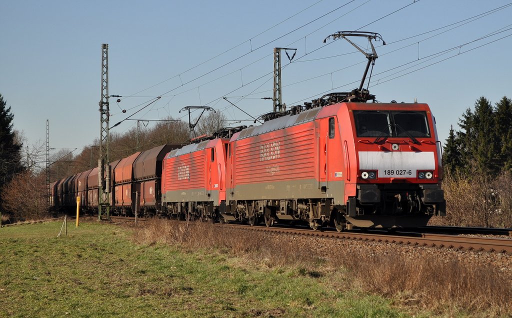 189 027 + 189 025 Voerde 07.03.2011