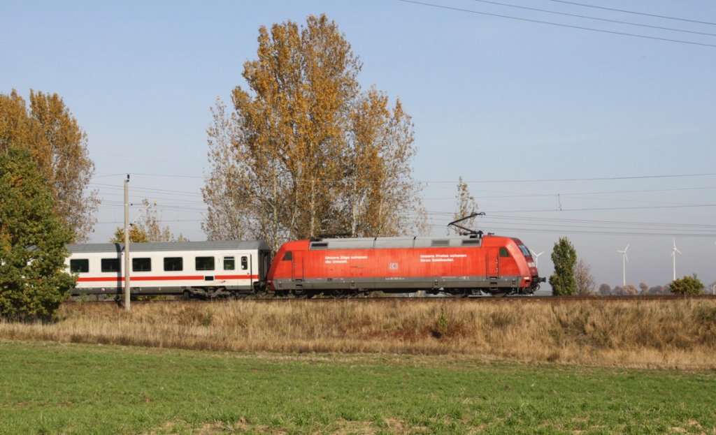 20.10.12 Angermnde. 101 020 schiebt IC 2357 nach Stralsund Hbf.