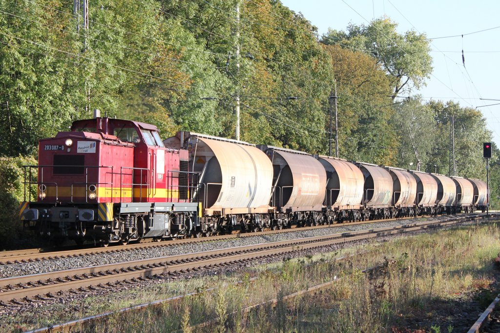 203 007 mit Getreidezug am 28.9.11 in Ratingen-Lintorf