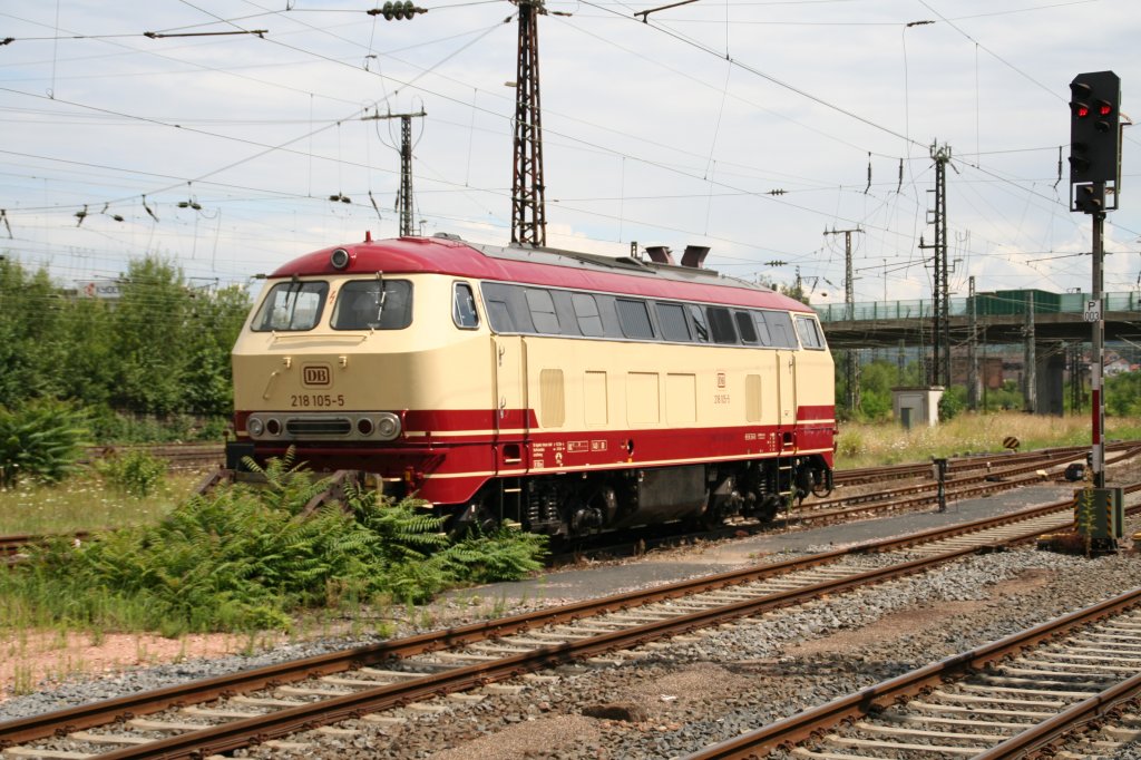 218 105 in Aschaffenburg abgestellt. 