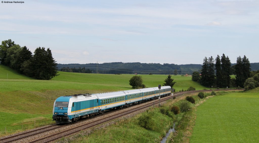 223 069-6 mit dem ALX84146 (Mnchen Hbf-Lindau Hbf) bei Grwangs 12.8.11