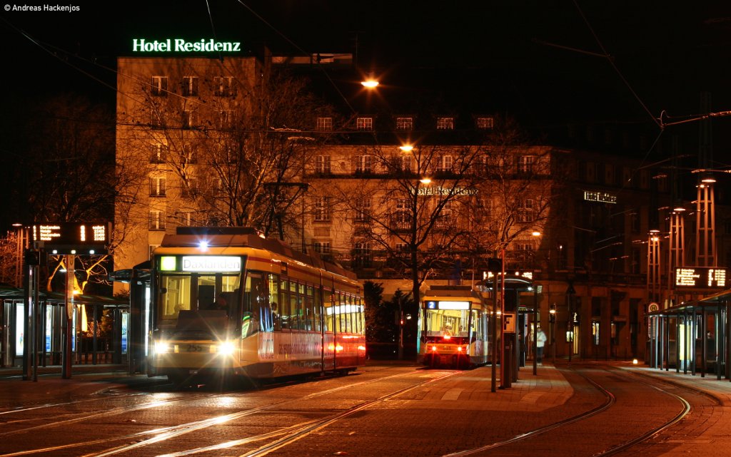 255 als 6 nach Daxlanden und 261 las 2 nach Wolfartsweier am HBF 13.1.11