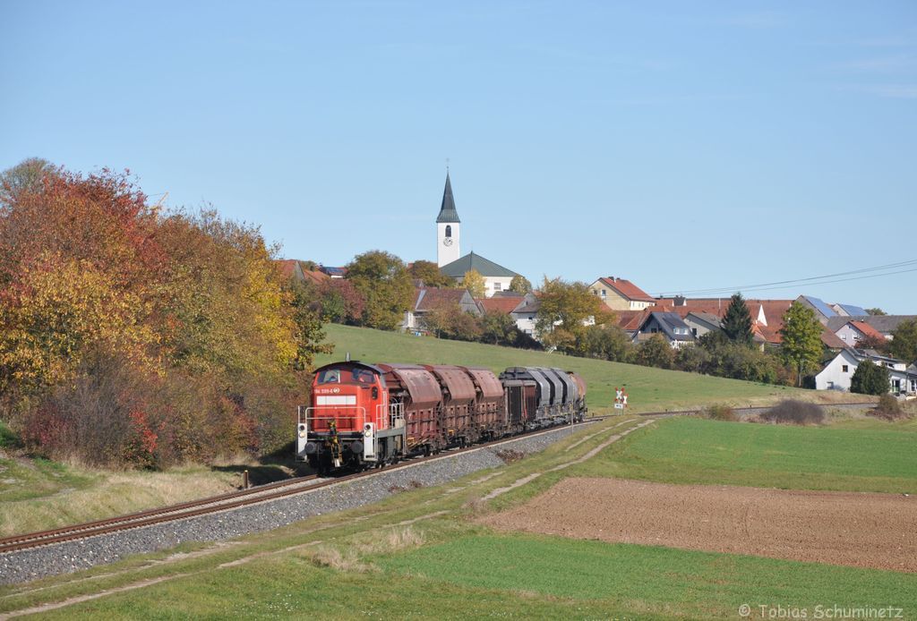 294 599 mit EK56937 am 19.10.2012 bei Gebenbach (Strecke Amberg - Schnaittenbach)