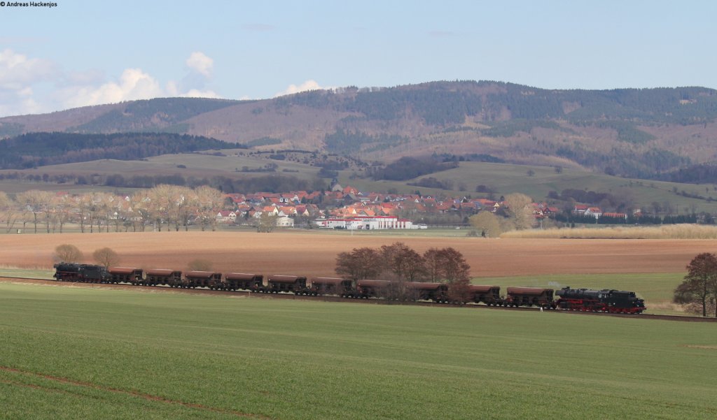 41 144-9 und 44 1486-8 mit dem DGz 407 (Marksuhl-Immelborn) bei Oberrohn 13.4.13