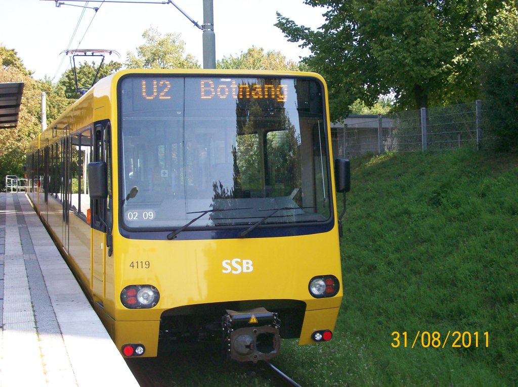 4119/4120 U2 Botnang bei halt in der Endstation Neugereut am 31.08.2011! 