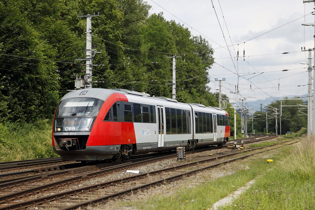 5022 031 auf einer berstellfahrt in Wartberg im Mrztal am 11.07.2013.