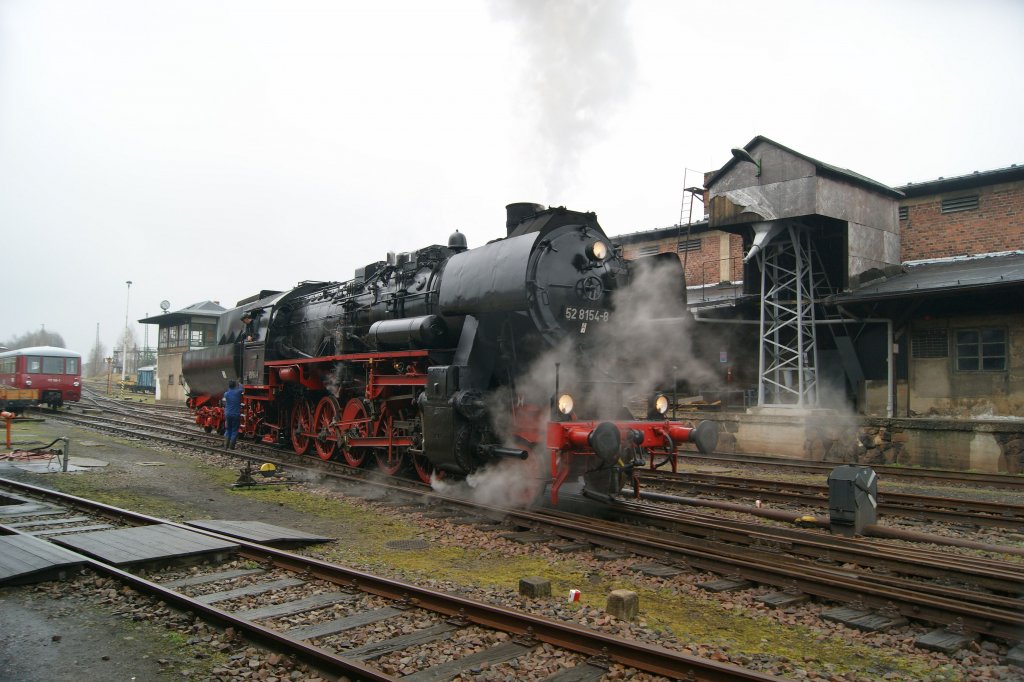 52 8154 bei Rangierarbeiten im SEM Chemnitz-Hilbersdorf. 07.04.2012