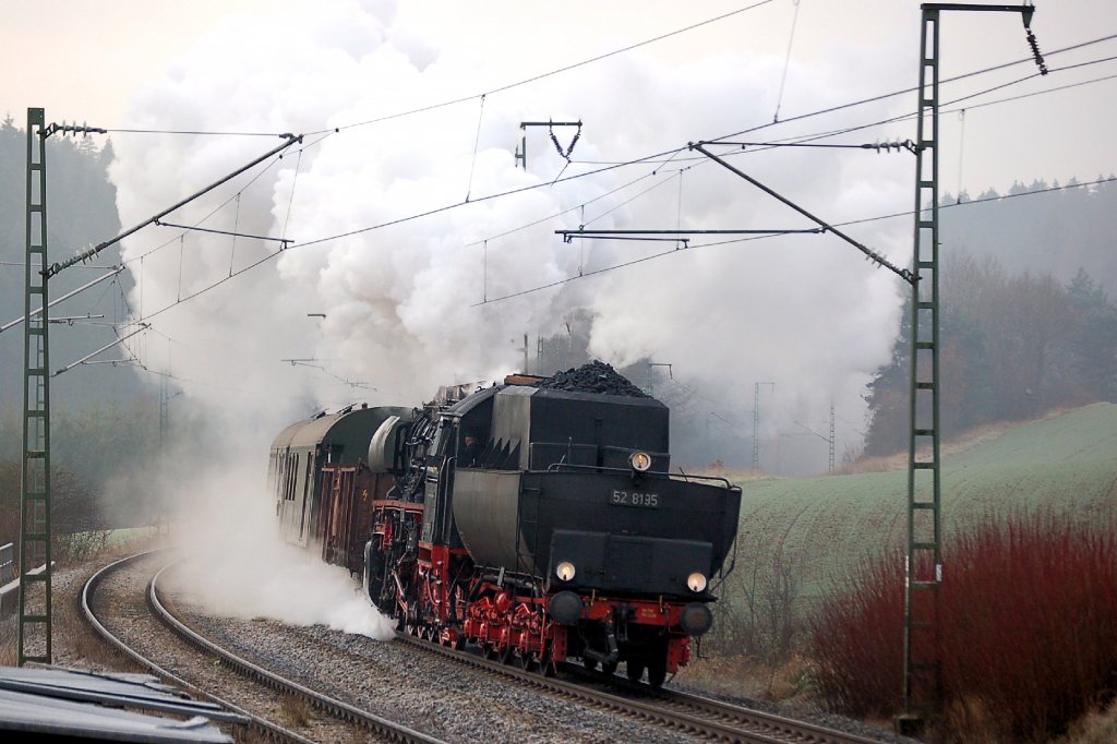 52 8195 mit Tender voraus unterwegs nach Lauscha Kbs 820 Block Seehof 05_12_2009