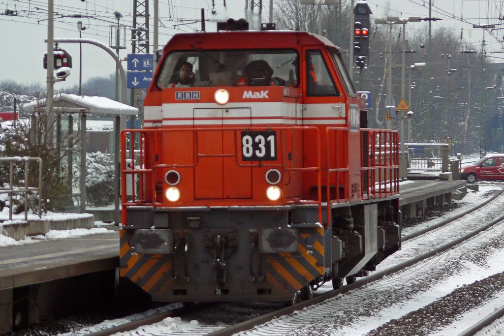 831 der RBH in Recklinghausen-Sd 4.1.2010