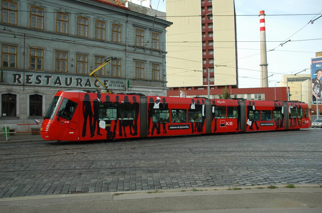 9111 am 28.09.09 in der Partyzanska, einer eher verlassenen Strae nahe der Messe/Vystaviste