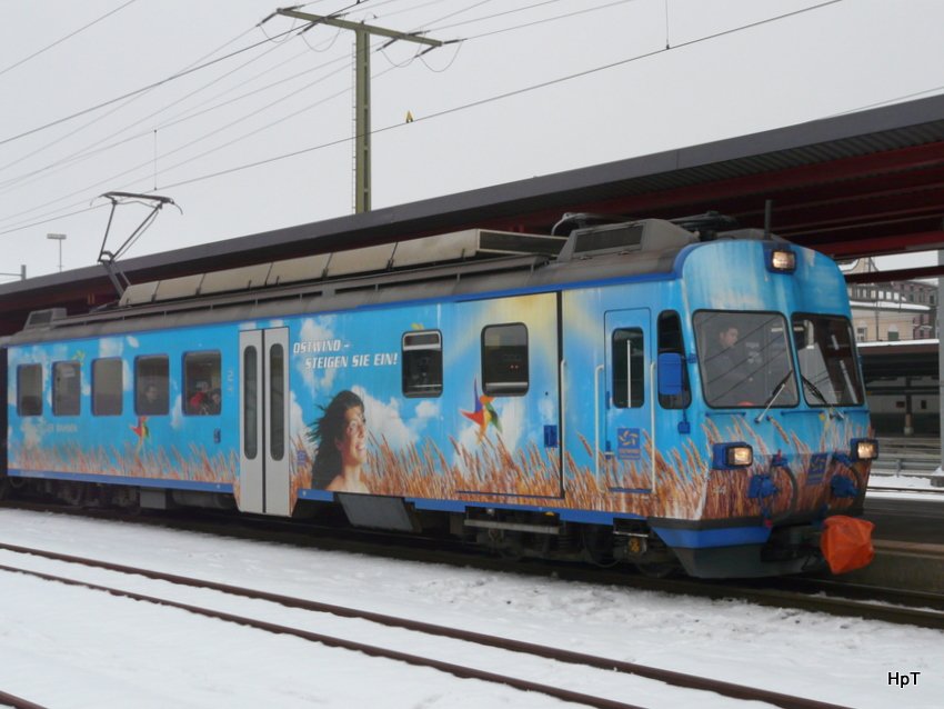 AB - Triebwagen BDe 4/4  44 im Bahnhof Gossau am 16.01.2010