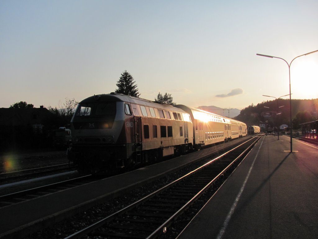 Abend am Bhf Wies Eibiswald. Samstag 20.08.2011