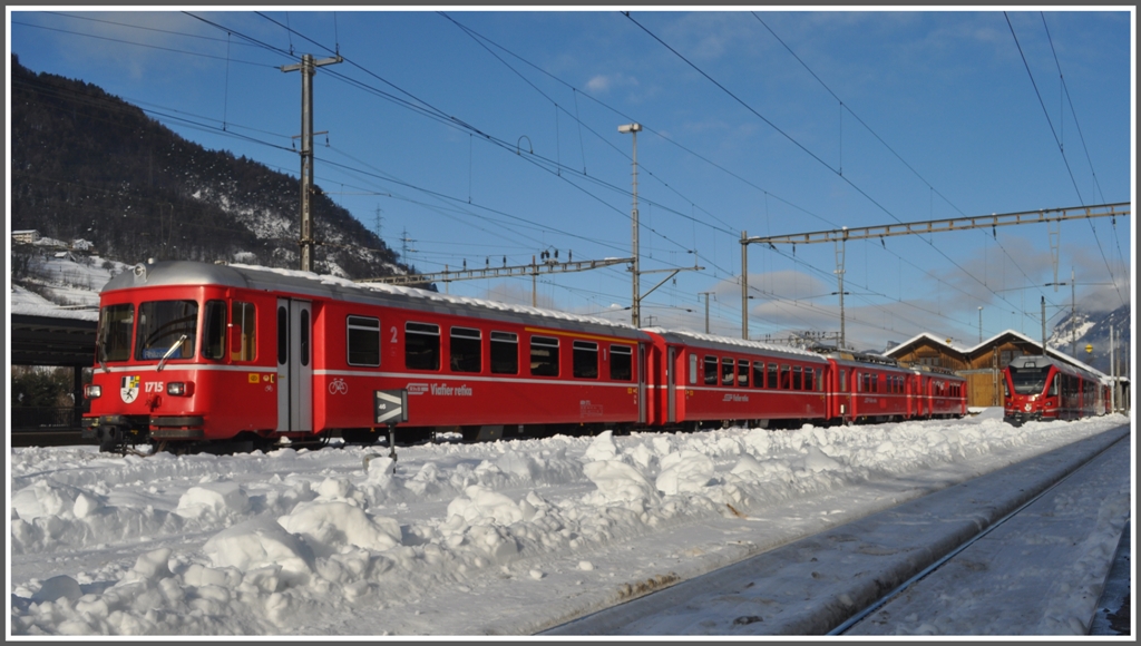 Abgestellte Triebwagen in Landquart. (23.12.2011)