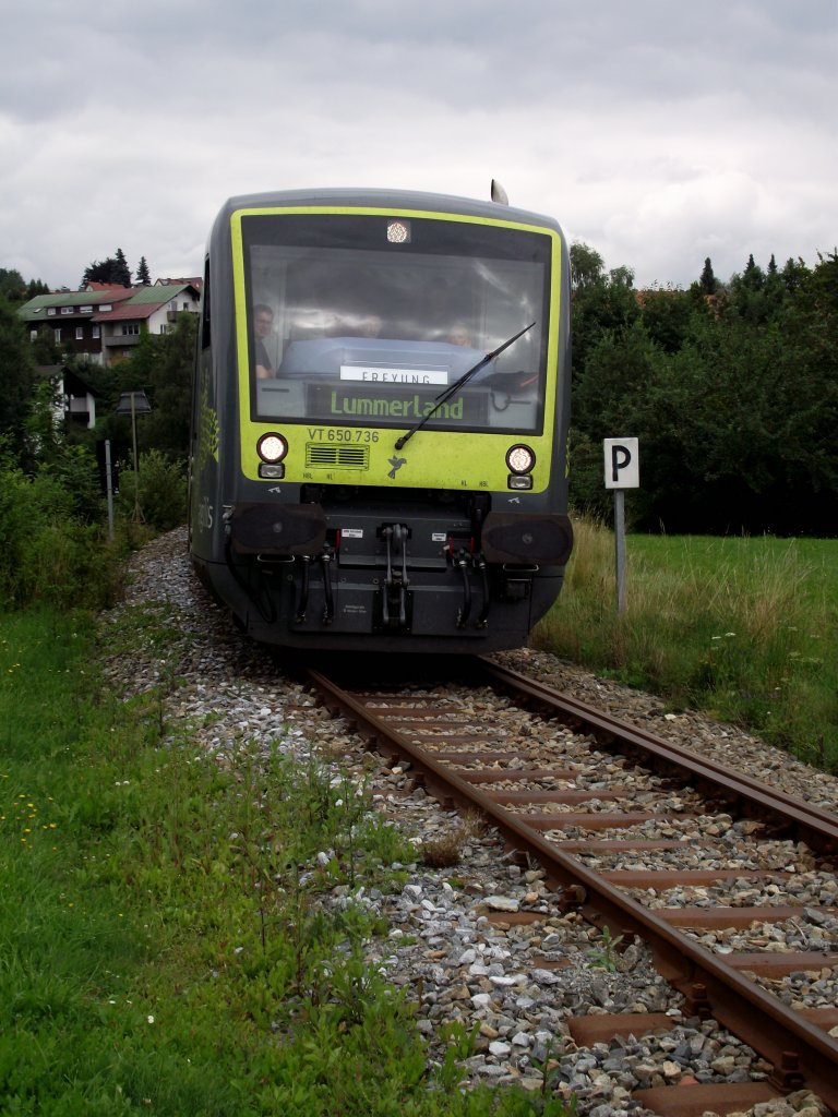 Agilis Regioshuttle bei der Einfahrt in Freyung Bhf am 11.08.12