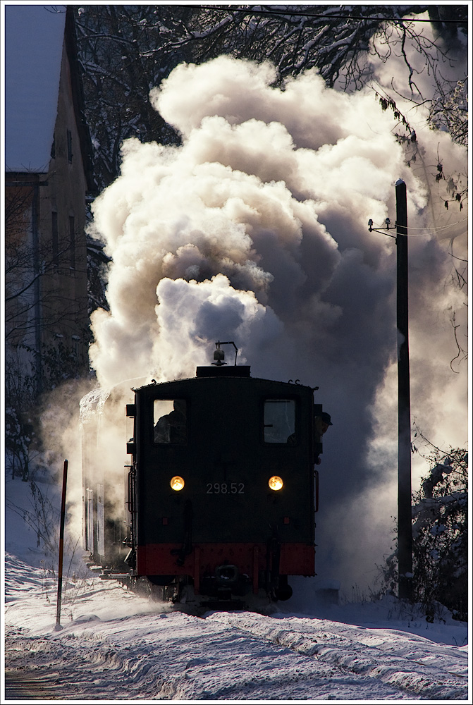 Am 19.Dezember besuchte ich die Steyrtalbahn, welche sich tief winterlich prsentierte. Einfahrt Letten.