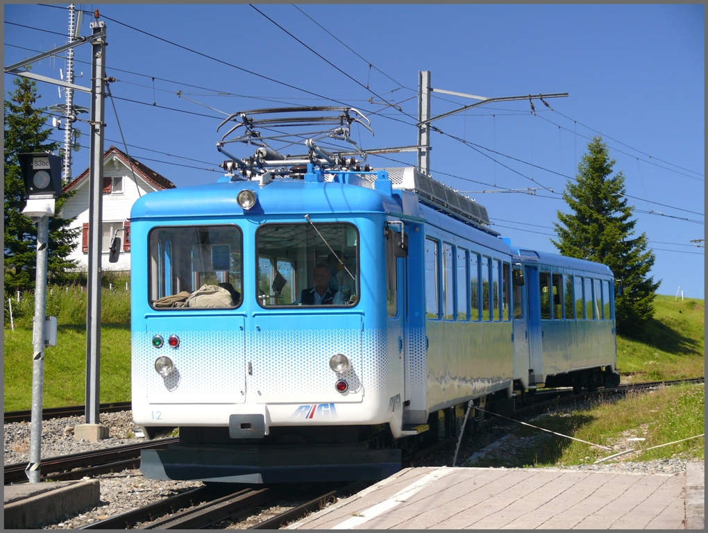 ARB BDeh 4/4 12 und Bt 22 in Rigi Staffel. (30.07.2010)