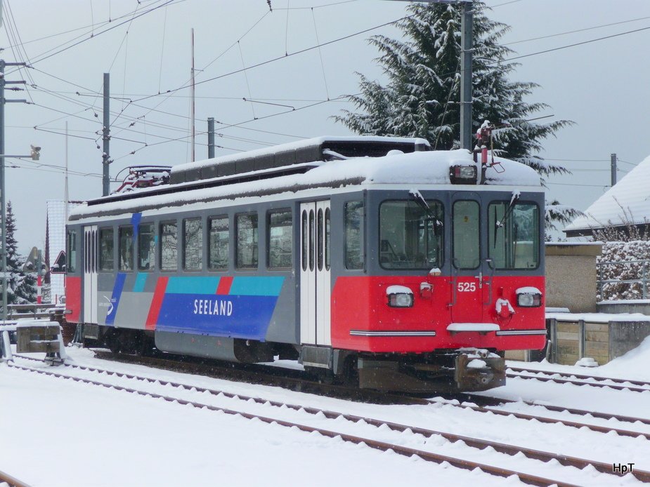 asm BTI - Triebwagen Be 4/4 525 im Depotareal von Tuffelen am 10.02.2010