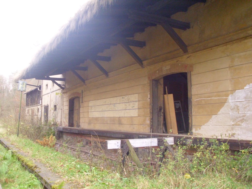 Bahnhof Wolkenburg, Gterschuppen von der Gleisseite