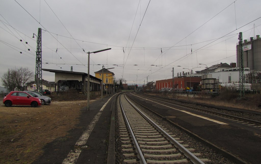 Bahnsteig 1 in Oestrich-Winkel; 24.02.2012