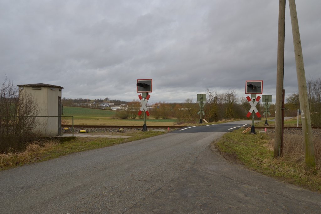 Bahnbergang in Buchen/Odenwald am 31.12.2012