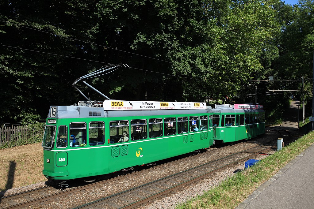 Basel Tw 458, Bw 1494, Rehhagstrasse, 24.07.2012.