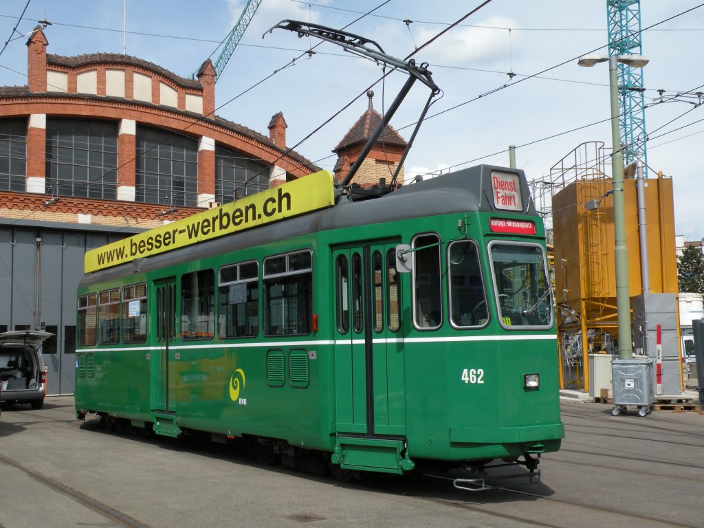 Be 4/4 mit der Betriebsnummer 462 im Hof des Depots Wiesenplatz. Die Aufnahme stammt vom 26.04.2010.