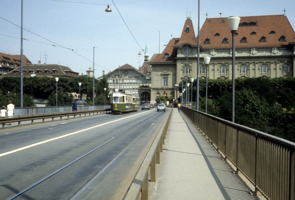 Bern SVB Tram 3 (Be 4/4 103) Kirchenfeldbrcke im Juli 1983.