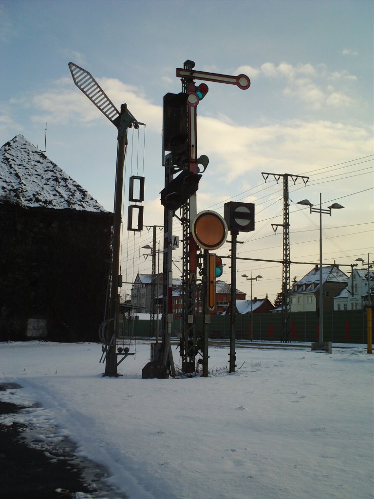 Blick auf die aufgestellen Signale im Lehrte. Aufnahme von Febura 10.