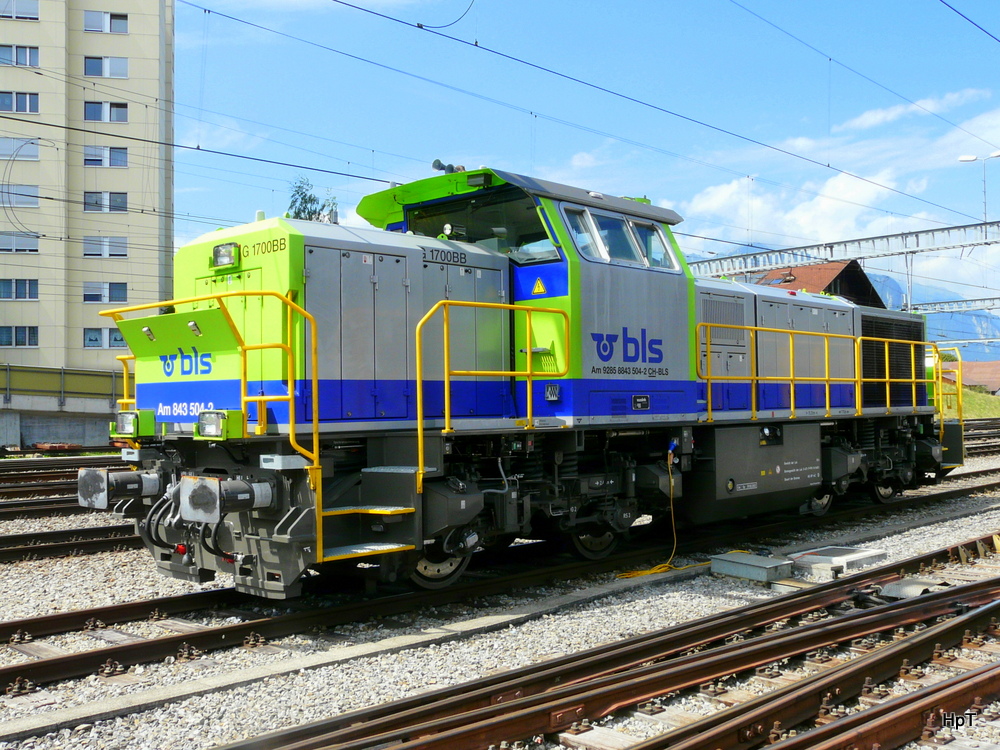 bls - Am  843 504-2 Abgestellt im Bahnhofsareal von Spiez am 04.08.2012